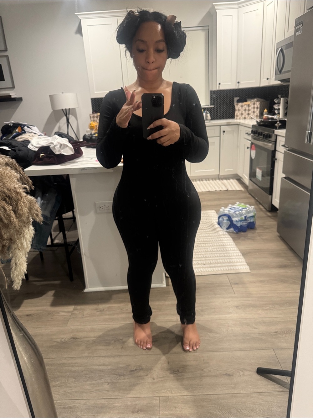 Classic Black Long-Sleeve Jumpsuit